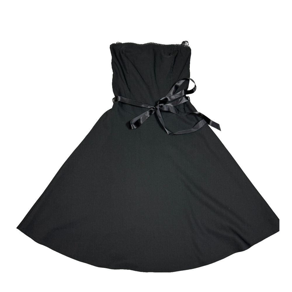 Y2K Charlotte Russe Womens Size M Black Sleeveless Tie Waist Dress